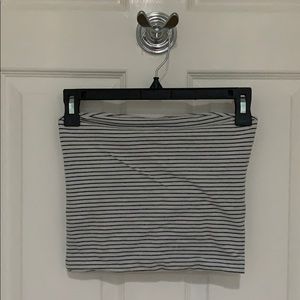 Black and white striped tube top.